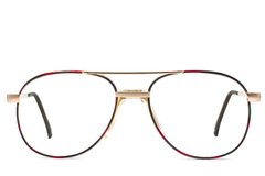 BS1620-0060_Red_Aviator_Metal_Glasses_front