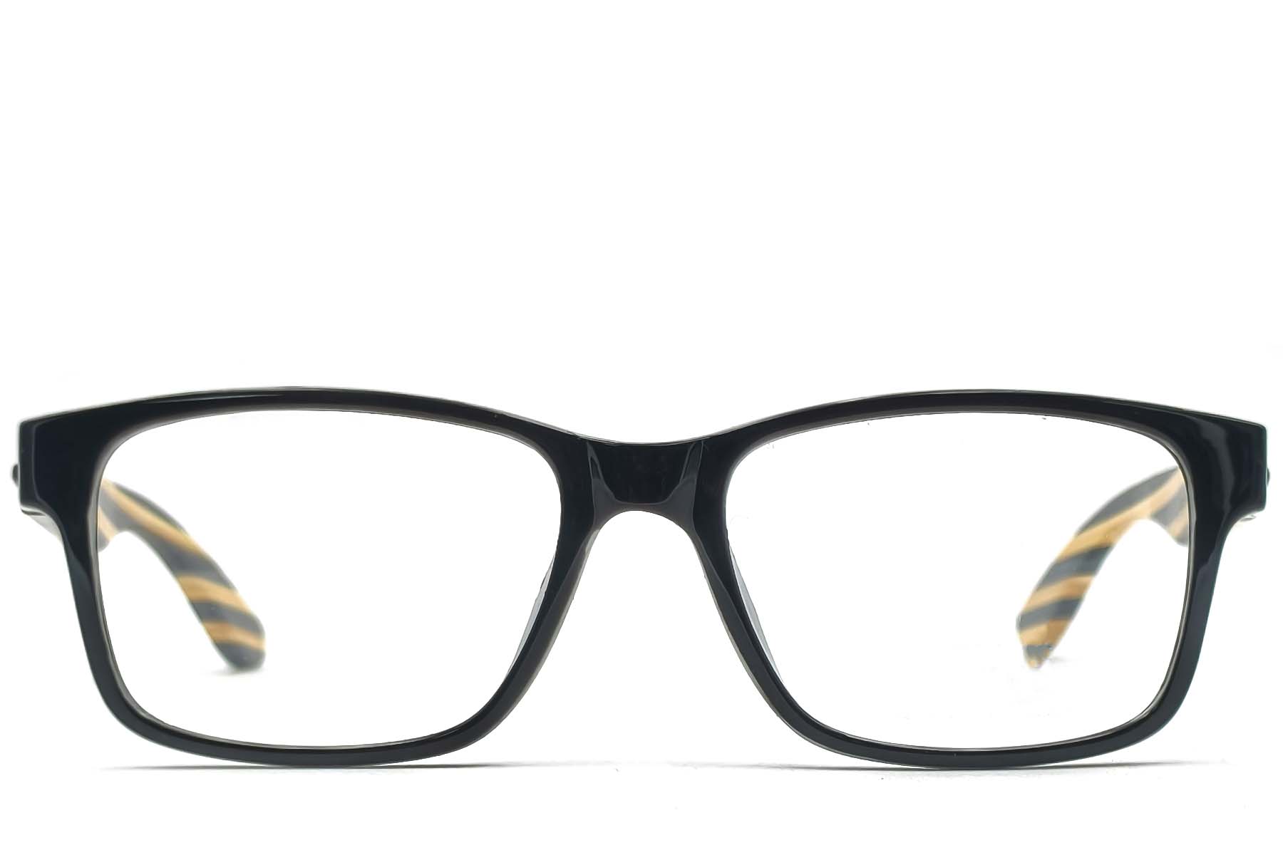 BS1620-0080_Black_Rectangular_TR90_Glasses_front