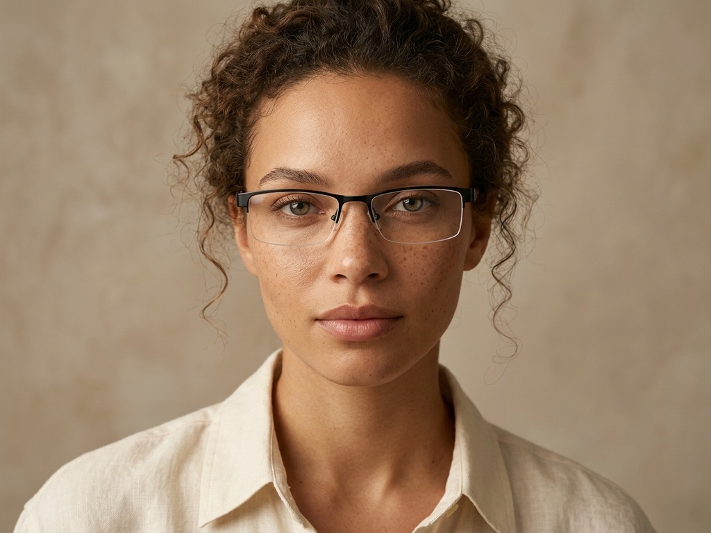 BS1620-0082_Black_Semi-rimless_Metal_Glasses-tryon_female