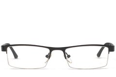 BS1620-0082_Black_Semi-rimless_Metal_Glasses_front