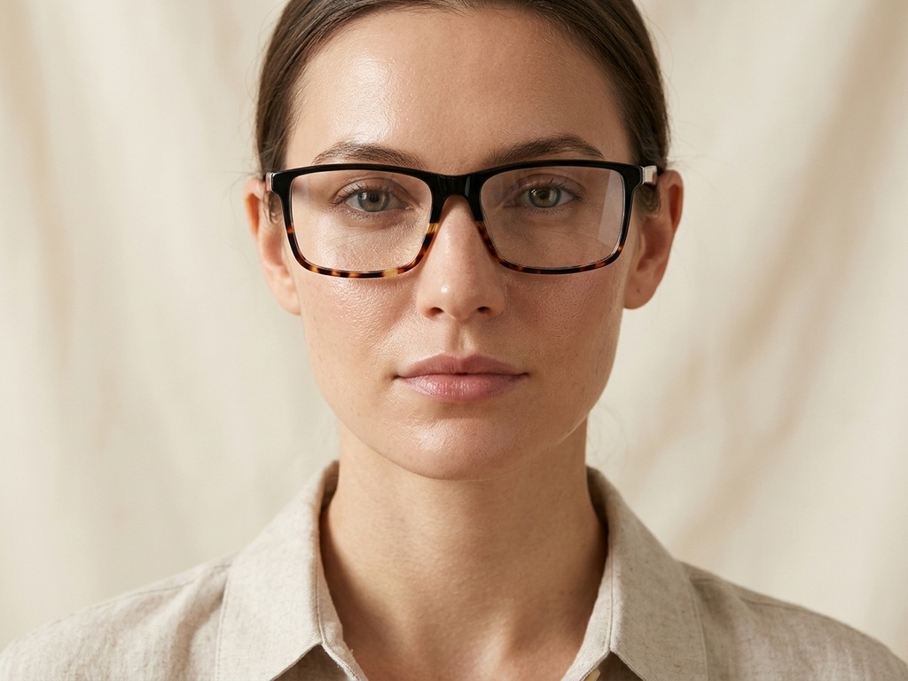 Rectangular Tortoiseshell Acetate Glasses #BS1902-0023