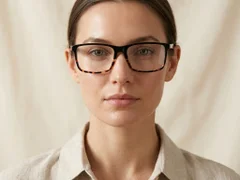 Rectangular Tortoiseshell Acetate Glasses #BS1902-0023
