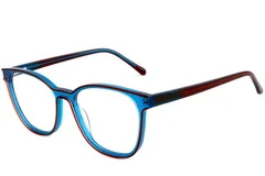 Lunettes rectangulaires en acétate bleu #BS1902-0131