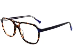 Aviator zonnebril met schildpadmotief en acetaat montuur #BS1902-0152