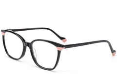 Schmetterlingsbrille aus schwarzem Acetat #BS1902-0173