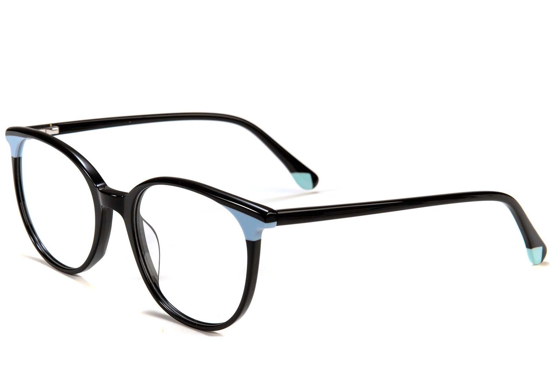 Oval Black Acetate Glasses #BS1902-0179