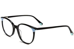 Ovale schwarze Acetatbrille #BS1902-0179