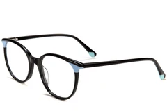 Lunettes ovales en acétate noir #BS1902-0179