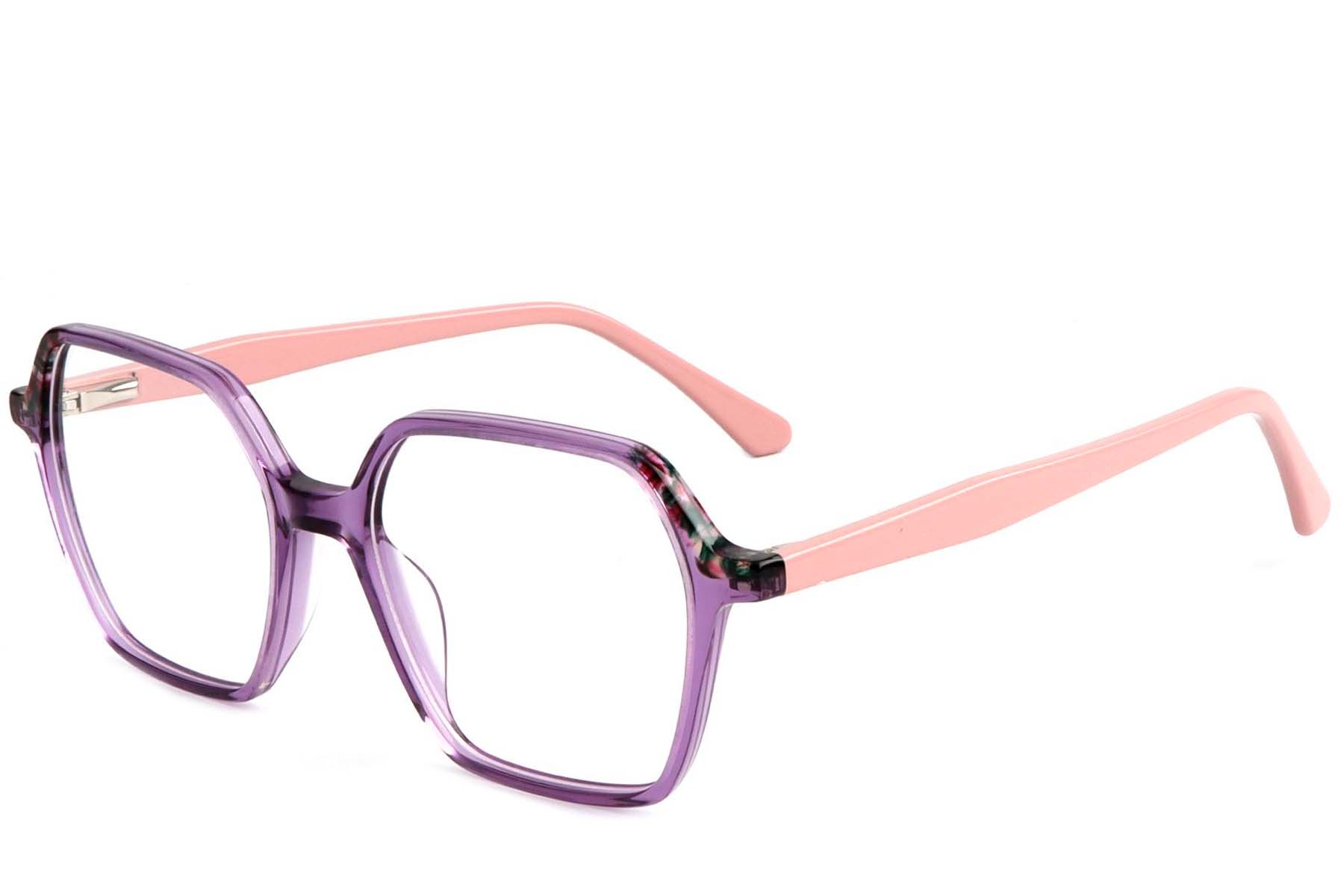 Lunettes géométriques en acétate violet #BS1902-0192