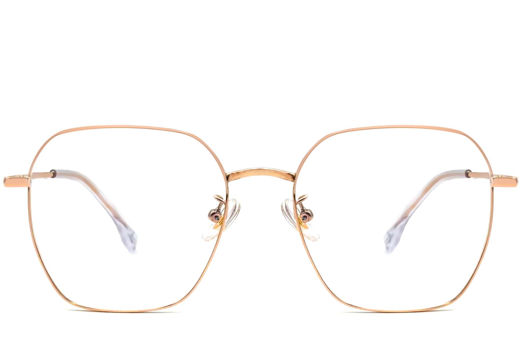 BS1913-0004_Pink_Geometric_Metal_Glasses_front