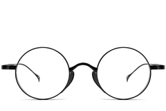 BS1913-0005_Black_Oval_Metal_Glasses_front