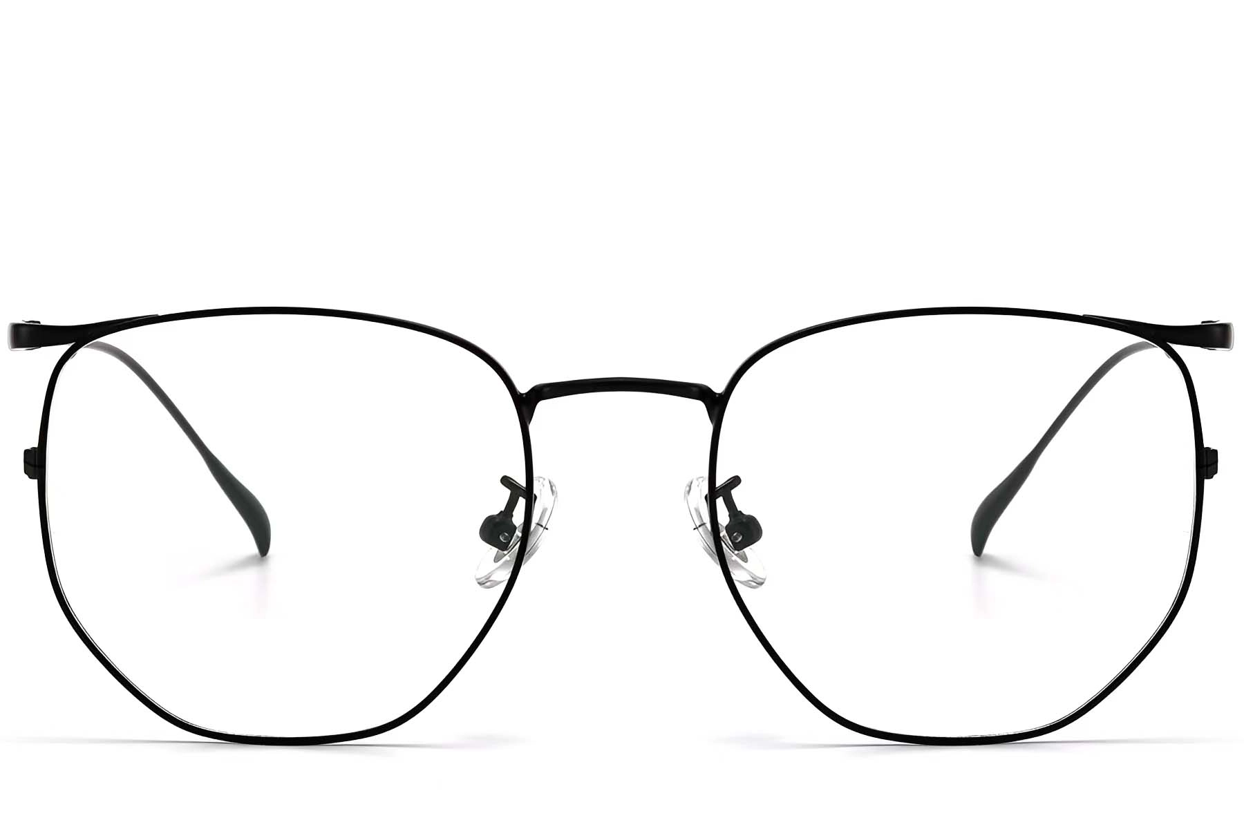 BS1913-0009_Black_Geometric_Metal_Glasses_front