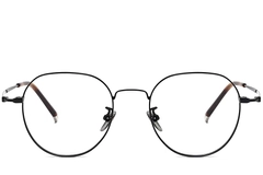 BS1913-0015_Black_Oval_Metal_Glasses_front