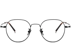 BS1913-0015_Black_Oval_Metal_Glasses_front
