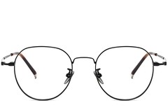 BS1913-0015_Black_Oval_Metal_Glasses_front