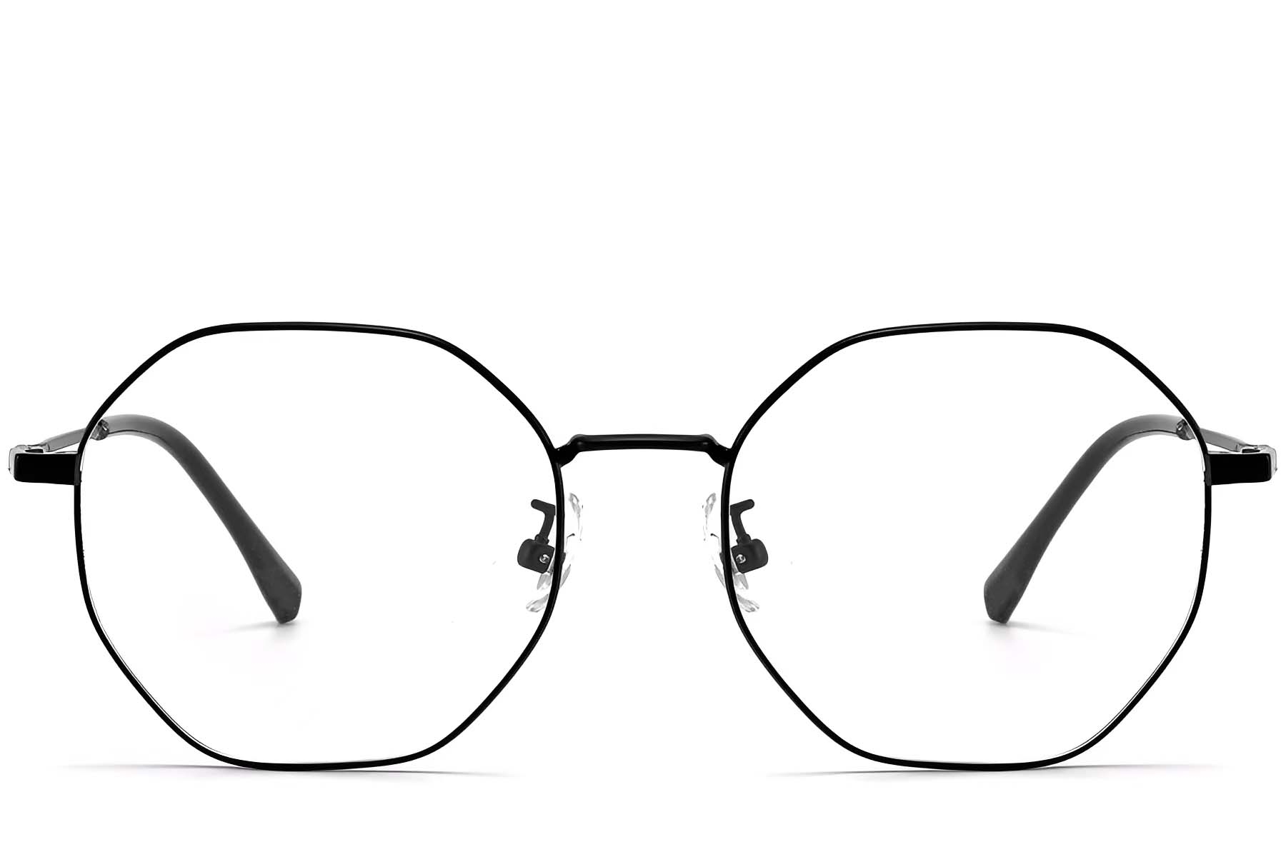 BS1913-0024_Black_Geometric_Metal_Glasses_front