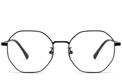 BS1913-0024_Black_Geometric_Metal_Glasses_front