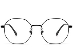 BS1913-0024_Black_Geometric_Metal_Glasses_front