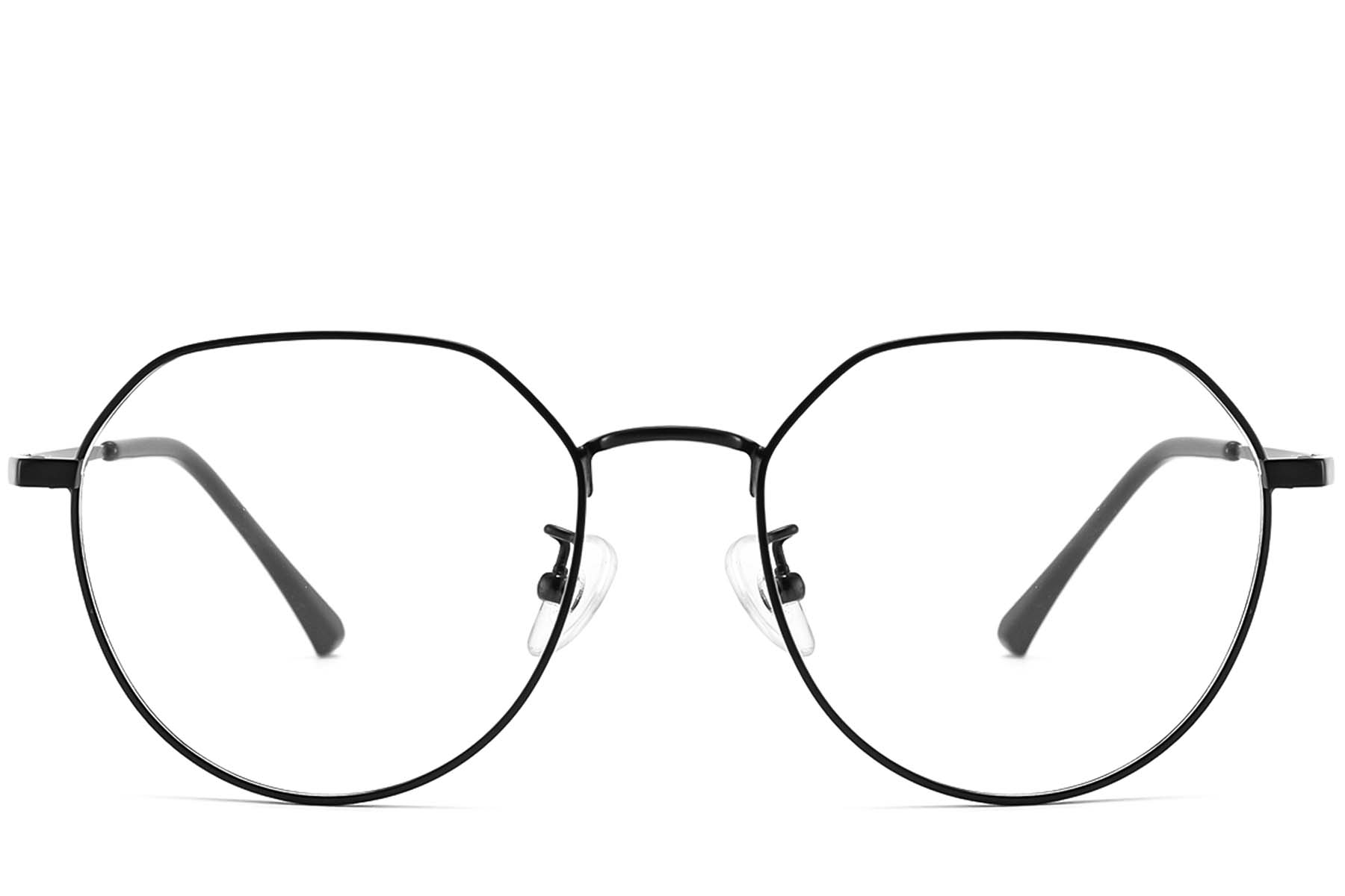 BS1913-0029_Black_Geometric_Metal_Glasses_front