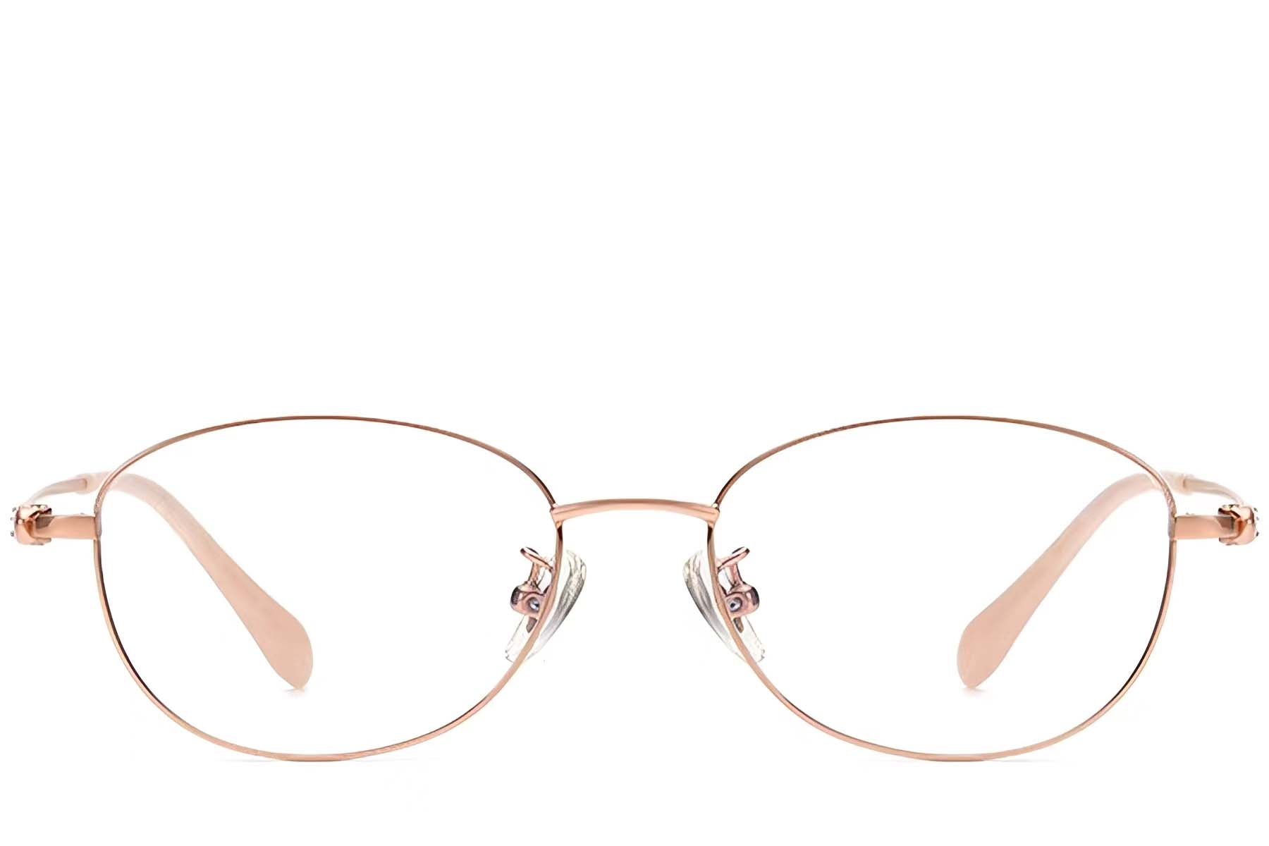 BS1913-0034_Golden_Oval_Metal_Glasses_front