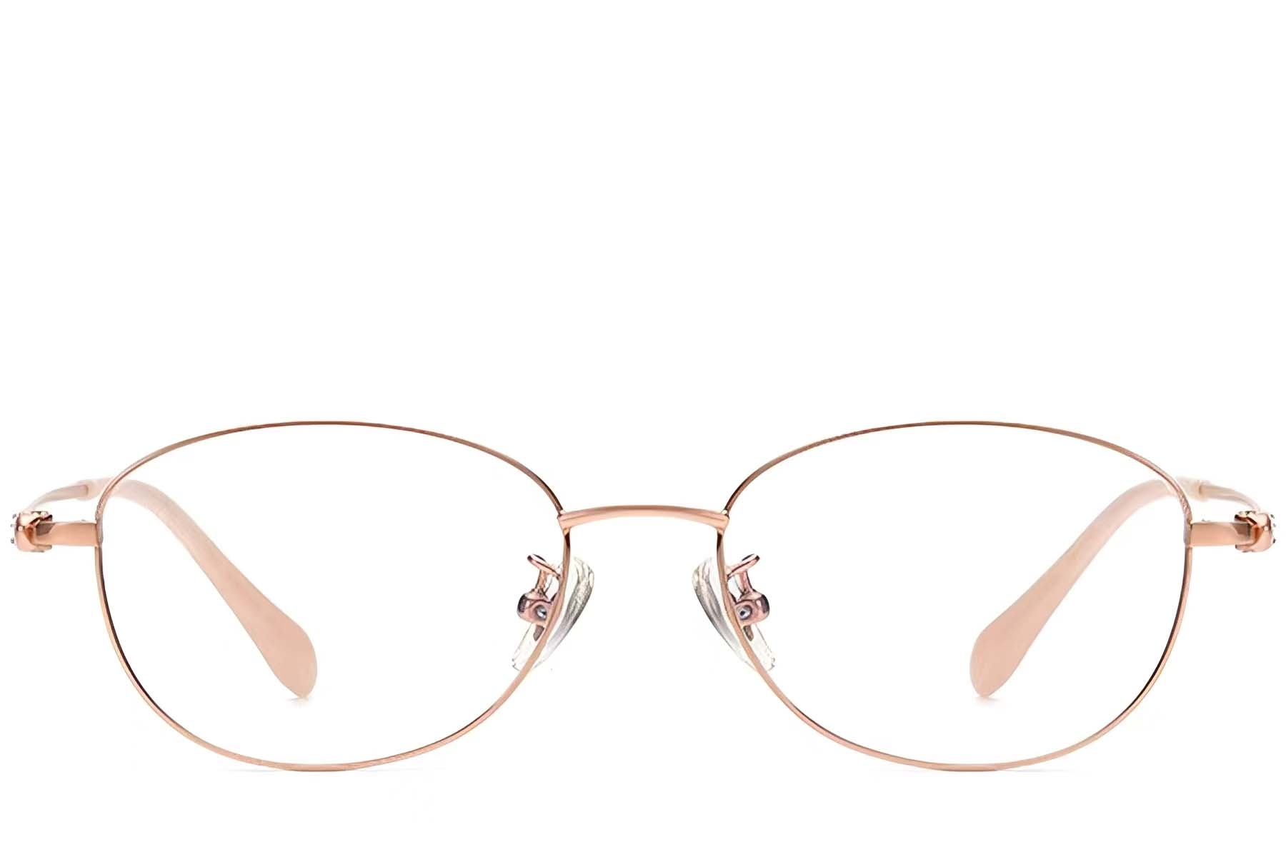 BS1913-0034_Golden_Oval_Metal_Glasses_front