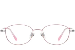 BS1913-0036_Pink_Oval_Metal_Glasses_front