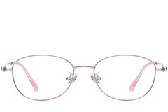 BS1913-0036_Pink_Oval_Metal_Glasses_front