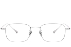 BS1913-0040_Silver_Rectangular_Metal_Glasses_front