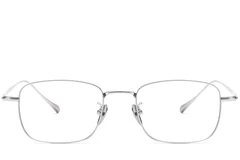 BS1913-0040_Silver_Rectangular_Metal_Glasses_front