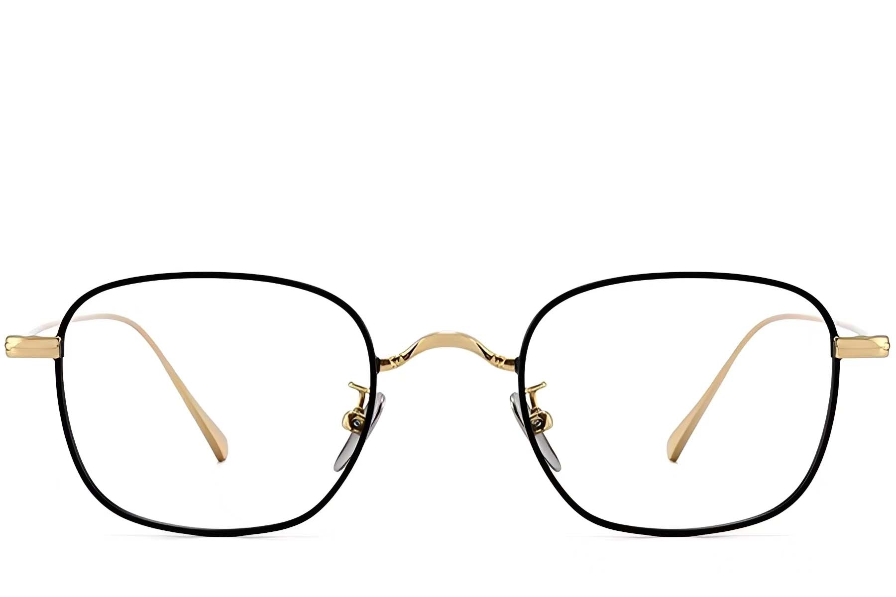 BS1913-0048_Black_Rectangular_Metal_Glasses_front