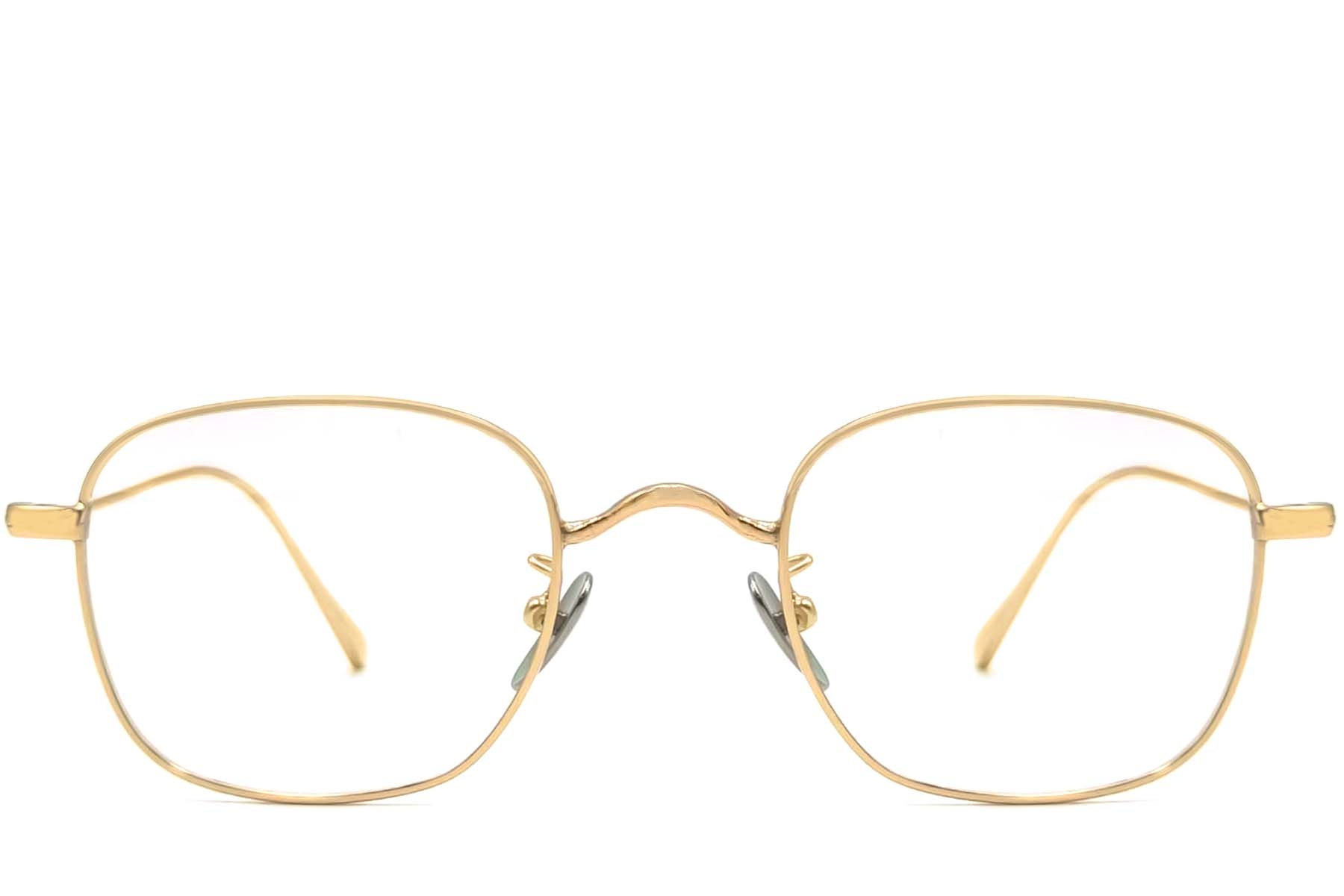 BS1913-0050_Golden_Rectangular_Metal_Glasses_front
