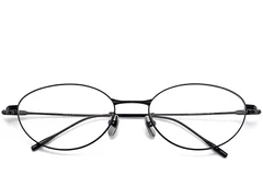 BS1913-0054_Black_Oval_Metal_Glasses_front
