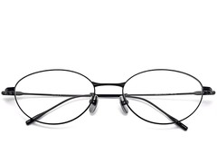 BS1913-0054_Black_Oval_Metal_Glasses_front