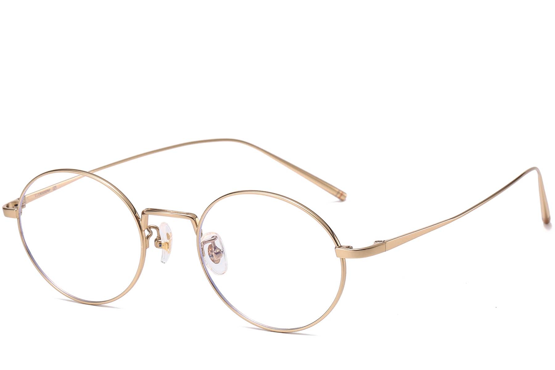 Oval Golden Titanium Glasses #BS1913-0067