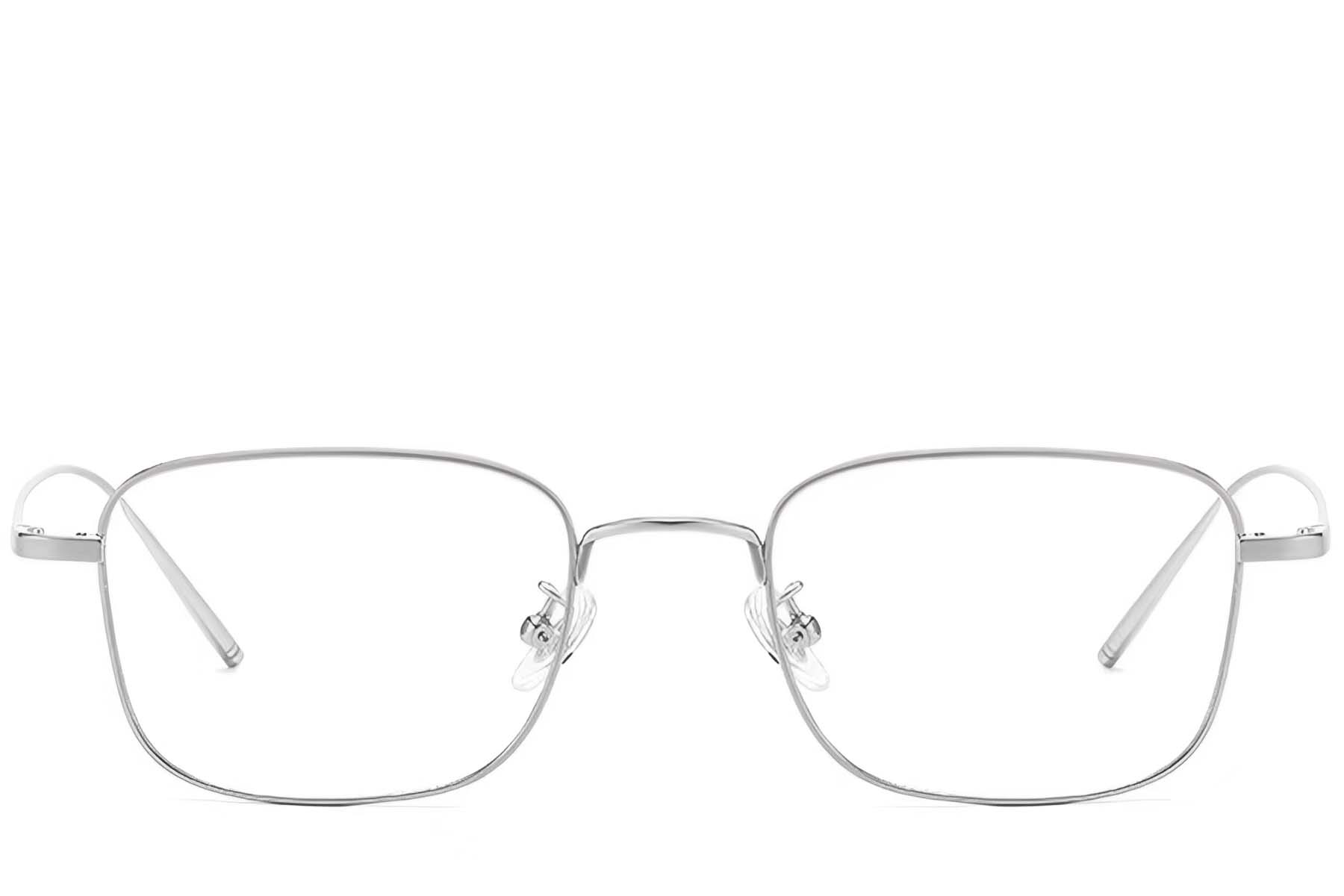 BS1913-0073_Silver_Rectangular_Titanium_Glasses_front