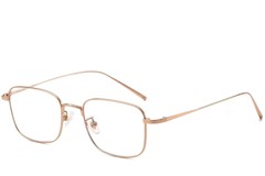 Rechthoekige roze titanium bril #BS1913-0075