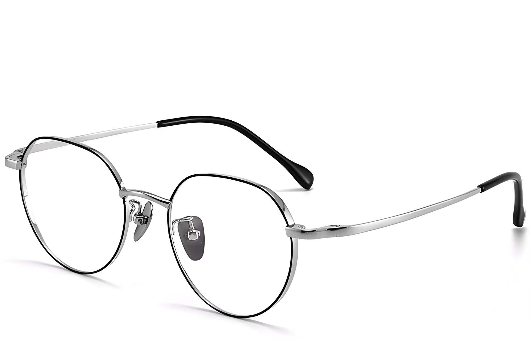 Gafas geométricas de titanio negro #BS1913-0087