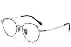 Gafas geométricas de titanio negro #BS1913-0087