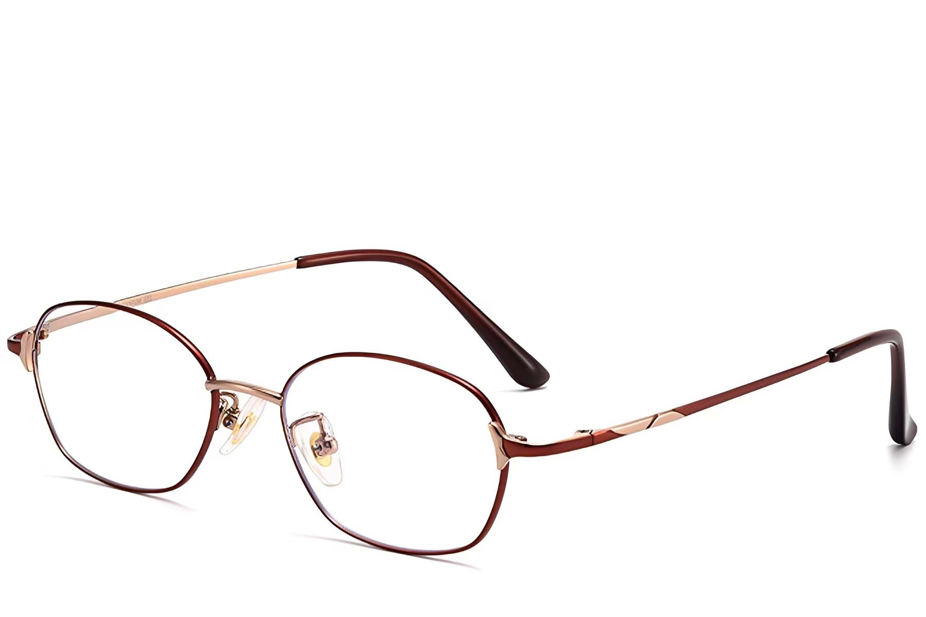 Oval Red Titanium Glasses #BS1913-0094