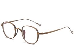 Gafas rectangulares de cobre y titanio #BS1913-0098