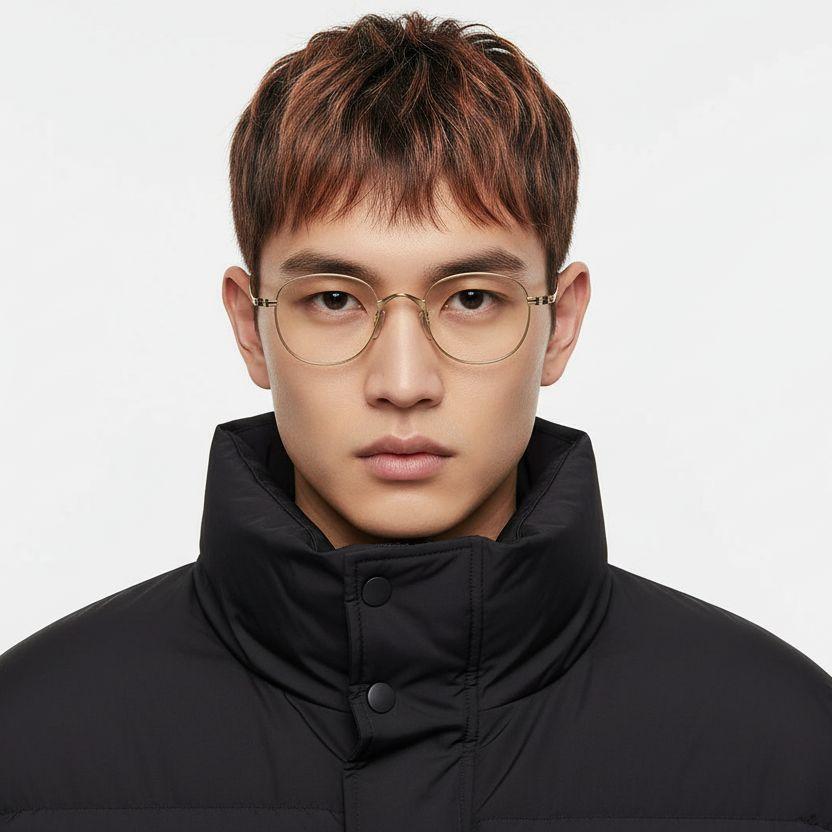 bs1913-0100_golden_rectangular_titanium_glasses_model