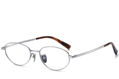 Oval Silver Titanium Glasses #BS1913-0118