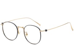 Gafas ovaladas de titanio negro #BS1913-0130