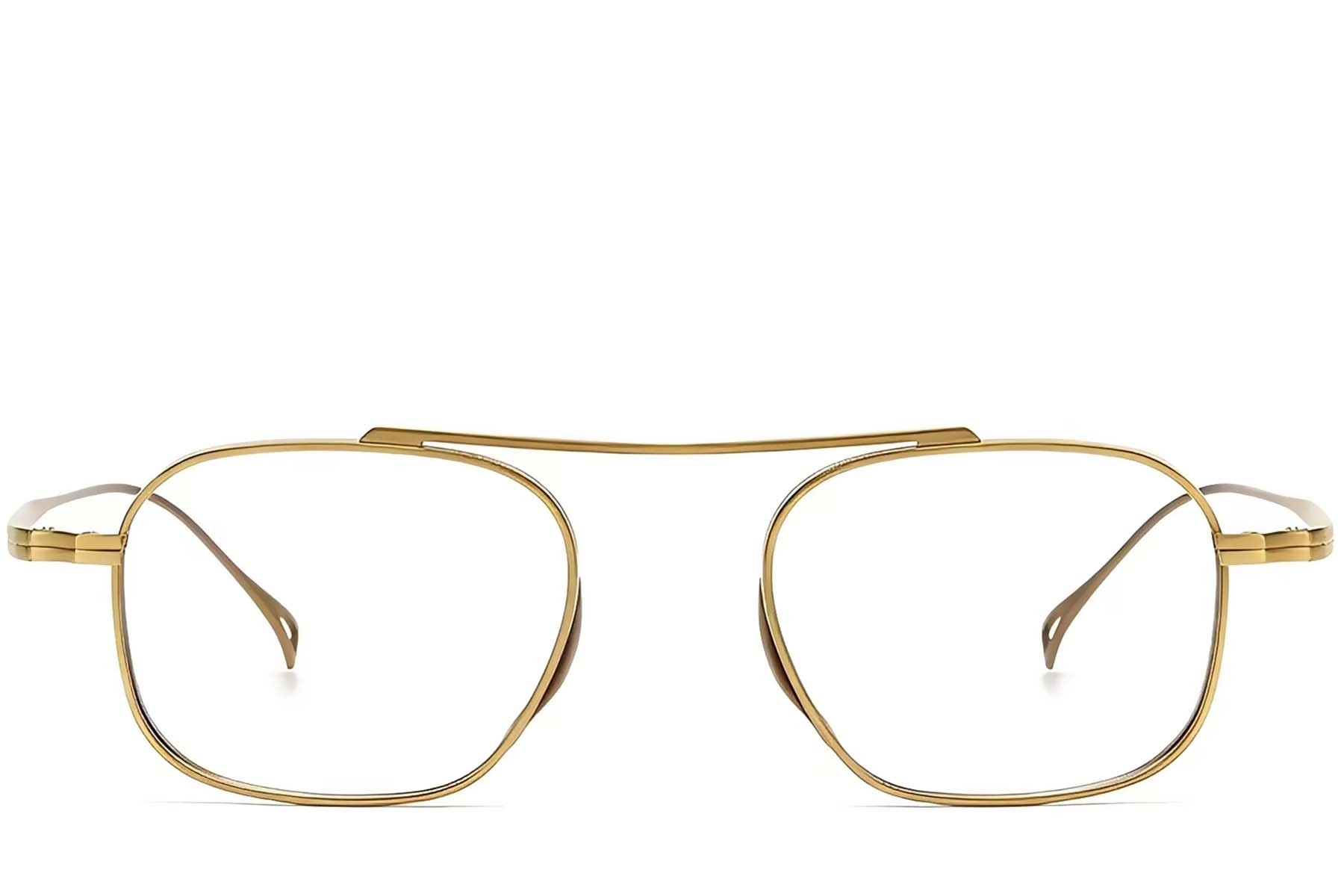 BS1913-0136_Golden_Aviator_Titanium_Glasses_front
