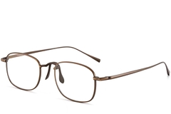 Rectangular Brown Titanium Glasses #BS1913-0144