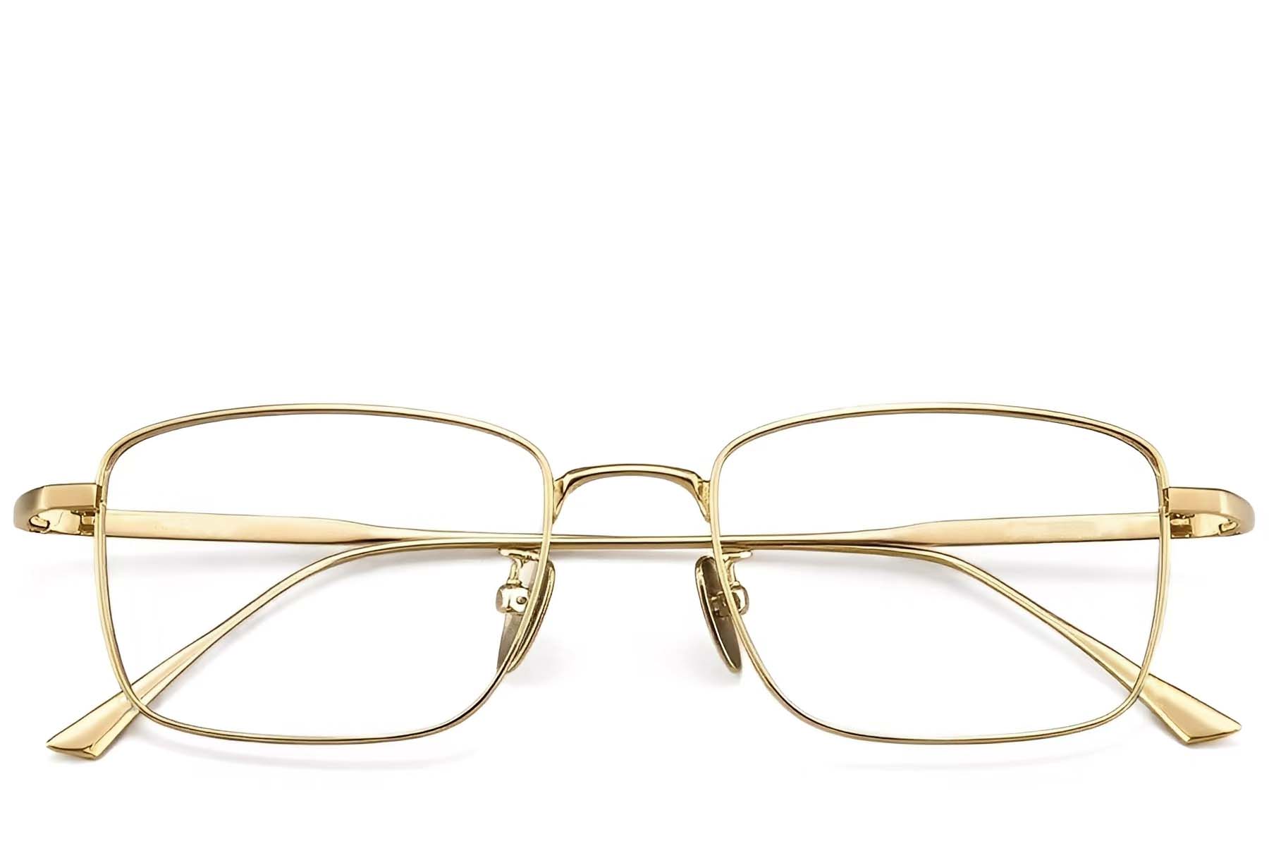 BS1913-0157_Golden_Rectangular_Titanium_Glasses_front