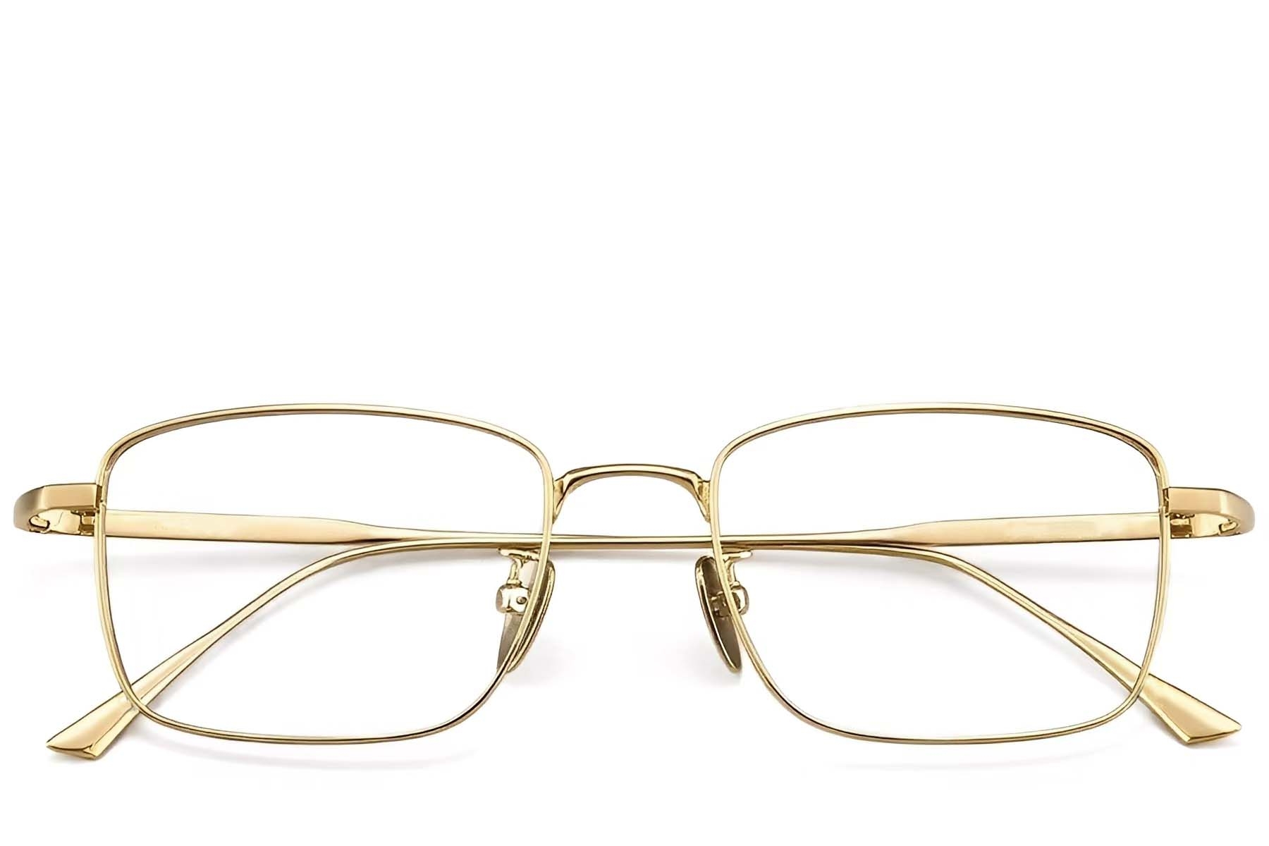 BS1913-0157_Golden_Rectangular_Titanium_Glasses_front