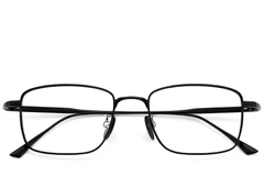 BS1913-0158_Black_Rectangular_Titanium_Glasses_front