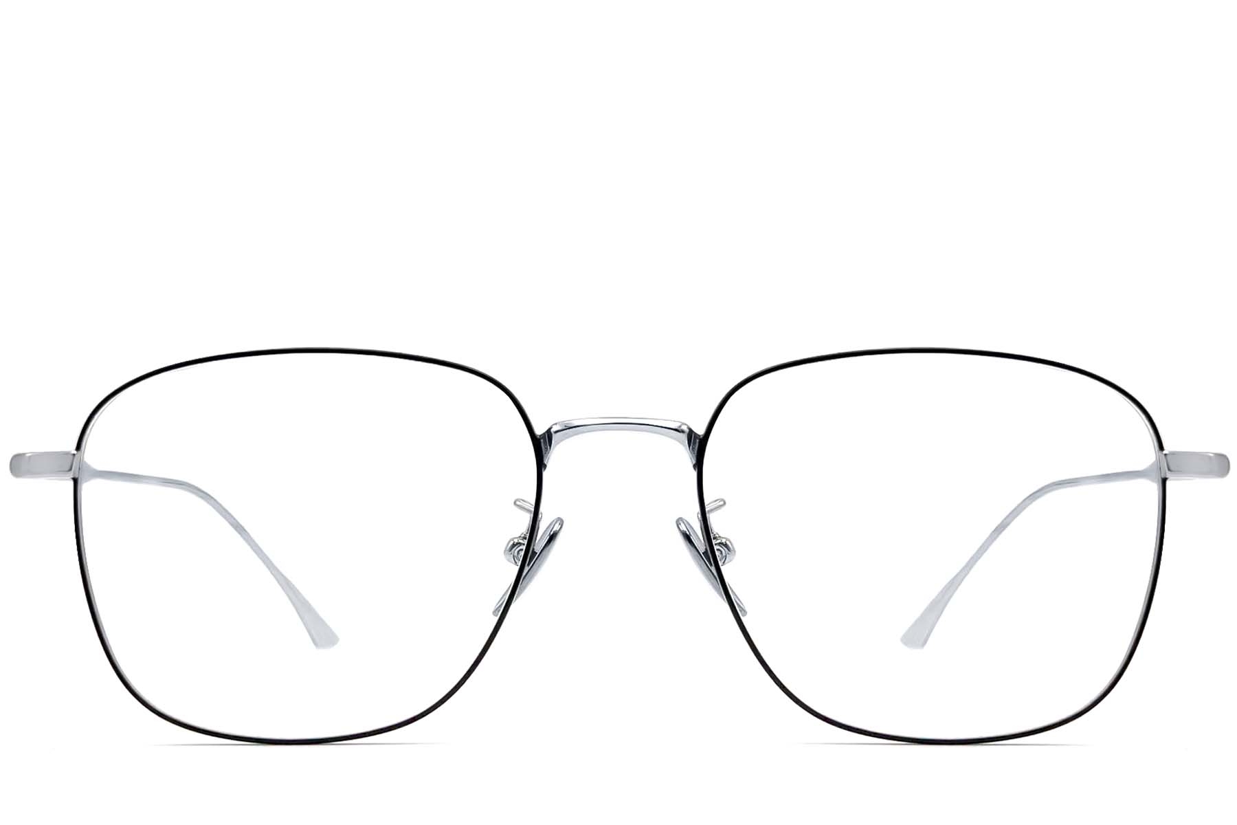 BS1913-0164_Black_Rectangular_Titanium_Glasses_front