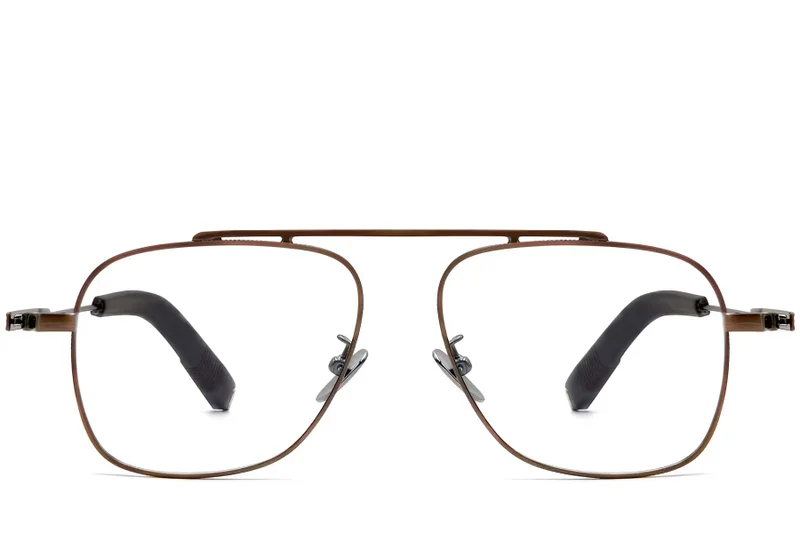 Copper Color Spectacles Aviator Copper Titanium Glasses #BS1913-0168 Optics - CA